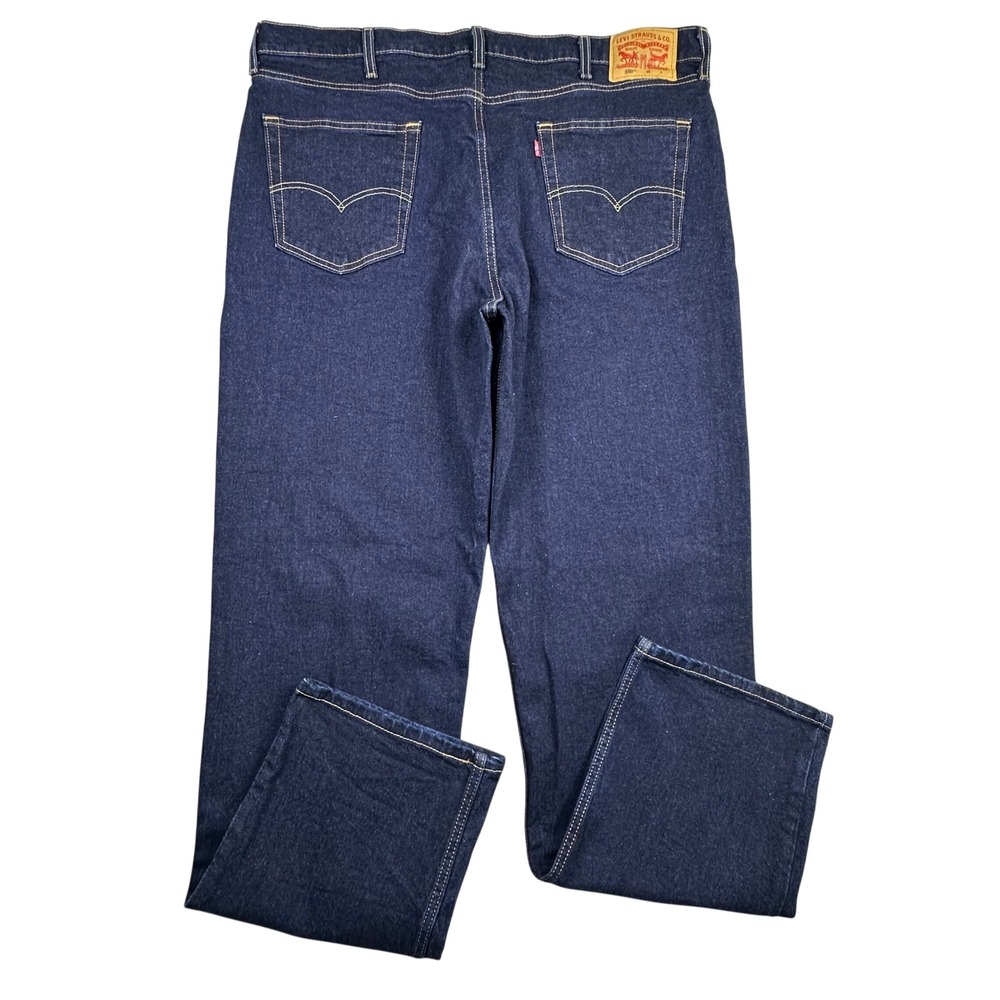 Levis 550 Relaxed Fit Tapered Leg Jeans Dark Wash Indigo Blue Mens 42x31